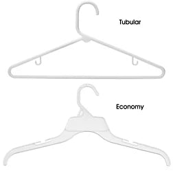 White Tubular Plastic Clothes Hanger Withnotches - 17 For Sale